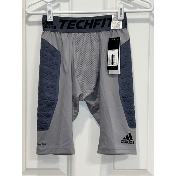 NWT Adidas TechFit Fielder's Choice SLD Light Gray Padded Compression Shorts S - Picture 1 of 5